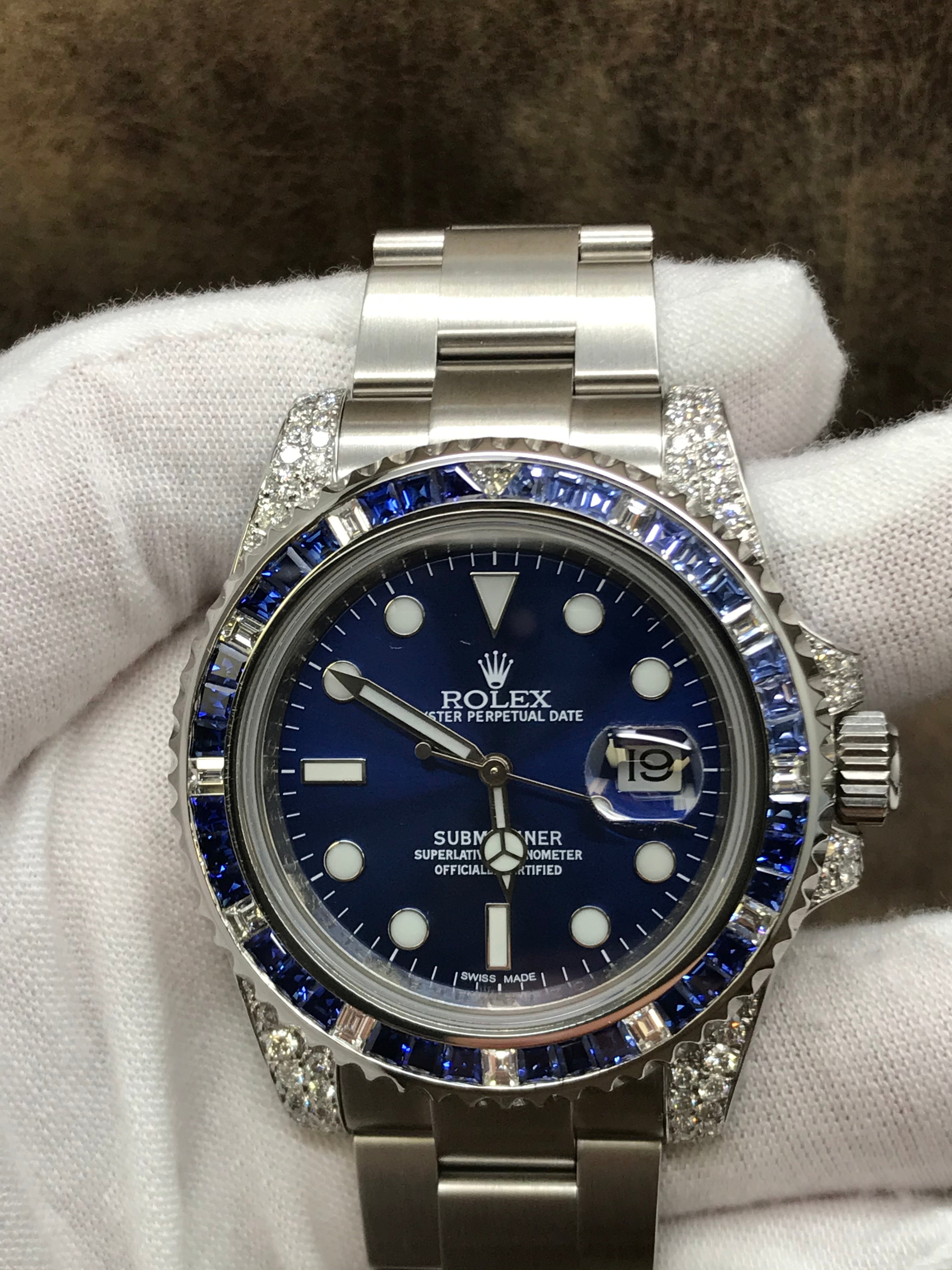 Rolex Submariner Men's Custom Diamond Watch