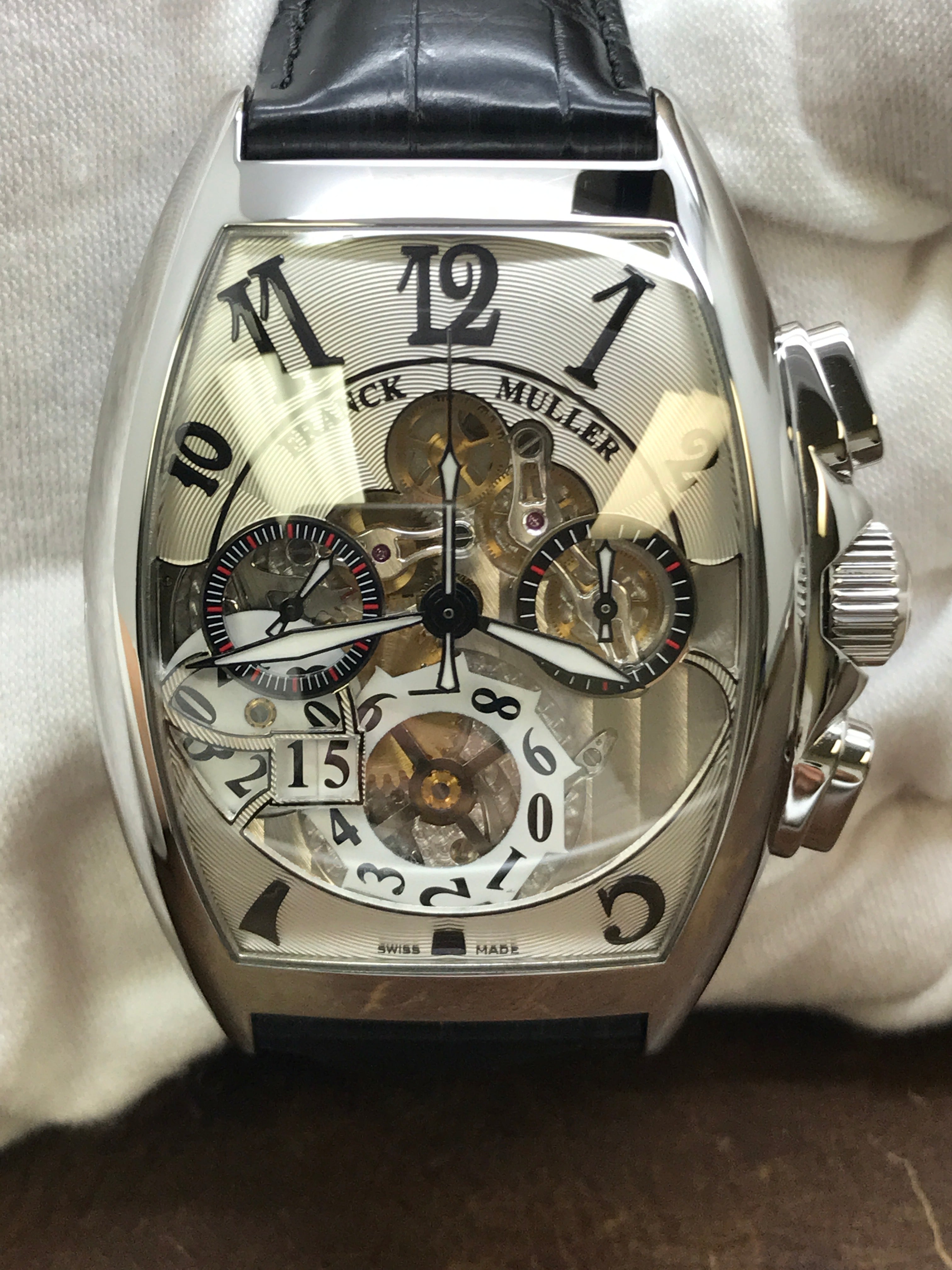 Franck Muller Cintree Curvex ACE 8083 CC GD FO Silver Dial