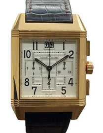 Jaeger-Lecoultre Reverso Squadra Chronograph GMT 18K Yellow Gold 230.2.45 White Dial Automatic Men's Watch