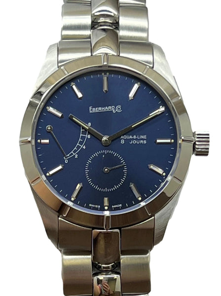 Eberhard 8 Jours Aqua Line 21018 Blue Dial Manual wind Men's Watch