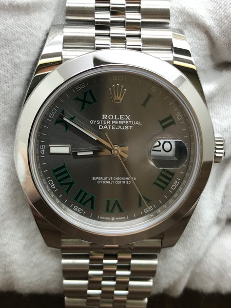 Rolex Datejust 41mm Wimbeldon 126300 Slate & Green Dial Automatic Men's Watch