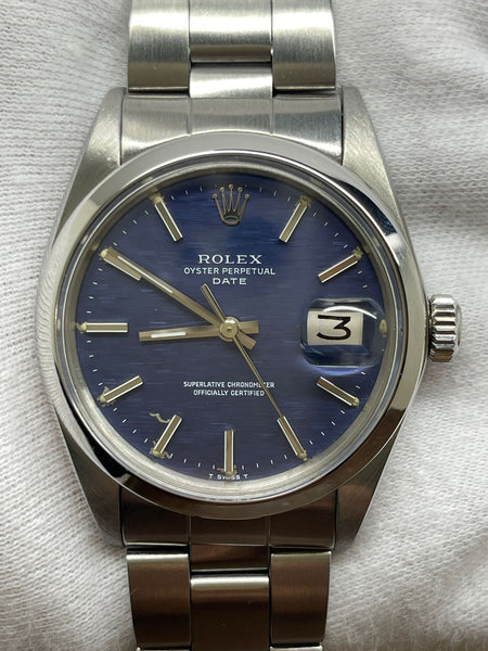 Rolex Oyster Perpetual Date 34mm 1500 Blue Dial Automatic Watch