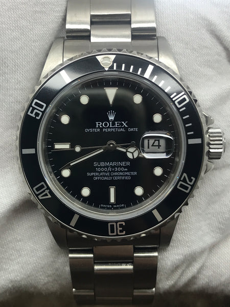 Rolex Submariner Transitional 16800 Black Dial Automatic Men's Watch