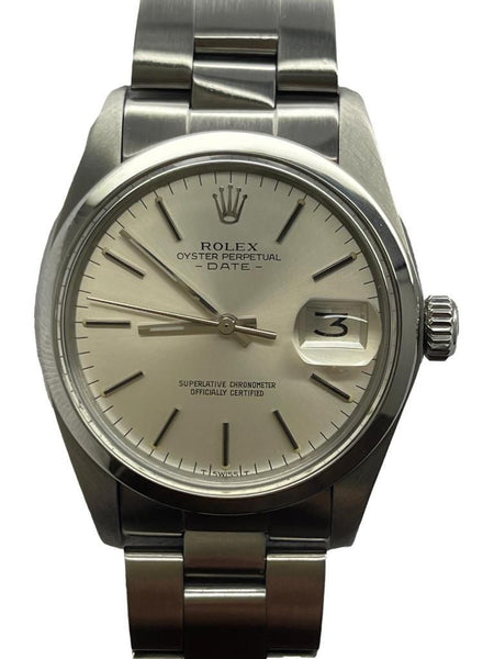 Rolex Oyster Perpetual Date 34mm 1500 Silver Dial Automatic Watch