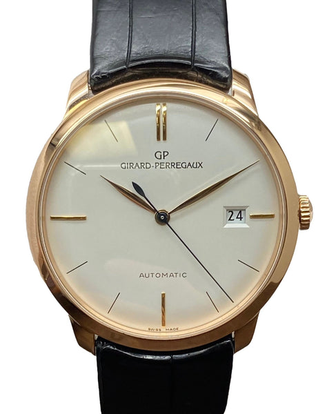 Girard Perregaux 1966 Classique 38mm 18K Rose Gold FACTORY Warranty 49525-52-131-BK6A Silver Opaline Dial Automatic Men's Watch