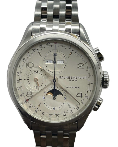 Baume & Mercier Clifton Calendar Chronograph Moonphase M0A10279 Silver Dial Automatic Men's Watch