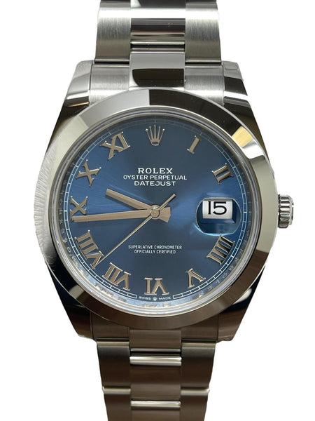 Rolex Datejust 41mm 126300 Blue Roman Dial Automatic Men's Watch