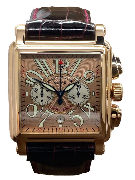 Franck Muller Conquistador Cortez Chronograph 18K Yellow Gold 10000CC Bronze Dial Automatic Men's Watch