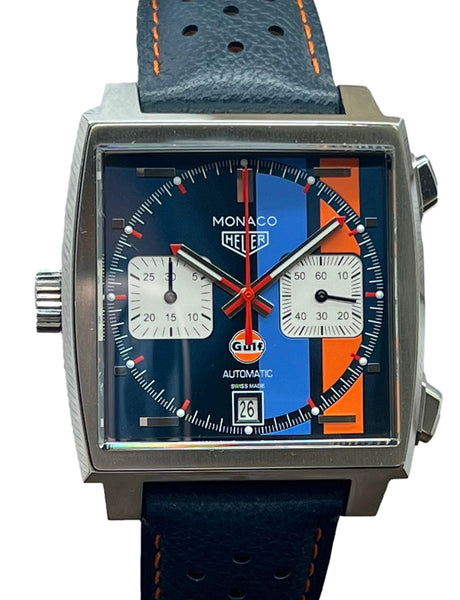 TAG Heuer Monaco Gulf CAW211R Blue & orange Dial Automatic Men's Watch