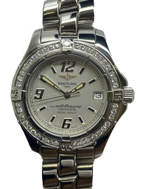 Breitling Colt Oceane Factory Diamond Bezel A57350 Silver Dial Quartz Women's Watch