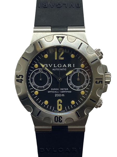 Bulgari Diagono Scuba 38mm SCB38S Black Dial Automatic Men's Watch