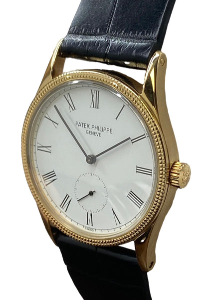 Patek Philippe Calatrava 18K Yellow Gold 3796D White Roman Dial Manual winding Watch