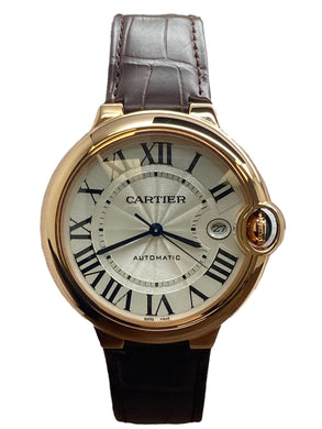 Cartier Ballon Bleu 40mm WGBB0035 Silver Guilloche Dial Automatic Men's Watch