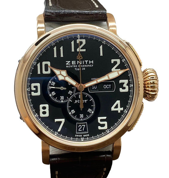 Zenith Zenith Pilot Type 20 Annual Calendar Titanium & 18K Rose Gold 87.2430.4054 Black Dial Automatic Men's Watch