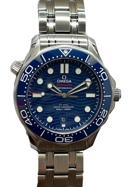 Omega Seamaster Diver 300M Ceramic 210.30.42.20.03.001 Blue Wave Dial Automatic Men's Watch