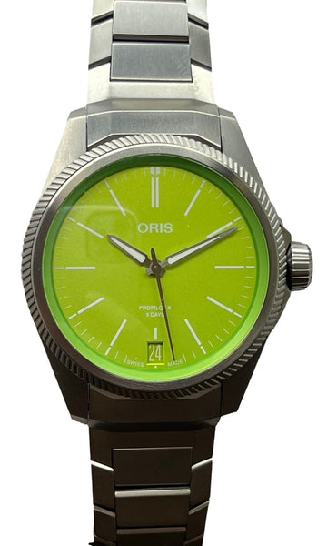 Oris Pro Pilot X Kermit 39mm 01 400 7778 7157 Green Dial Automatic Men's Watch