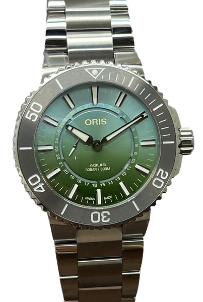 Oris Aquis Dat Watt Limited Edition II 01 743 7734 4197 Green Dial Automatic Men's Watch