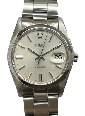 Rolex Oysterdate Precision 34mm 6694 Silver Dial Manual Wind Watch