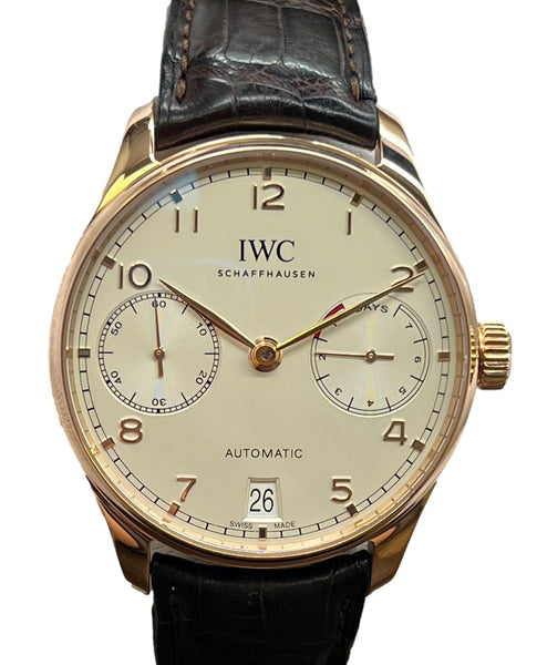 IWC Portuguese 7 days 18K Rose Gold IW500701 Silver Dial Automatic Men's Watch