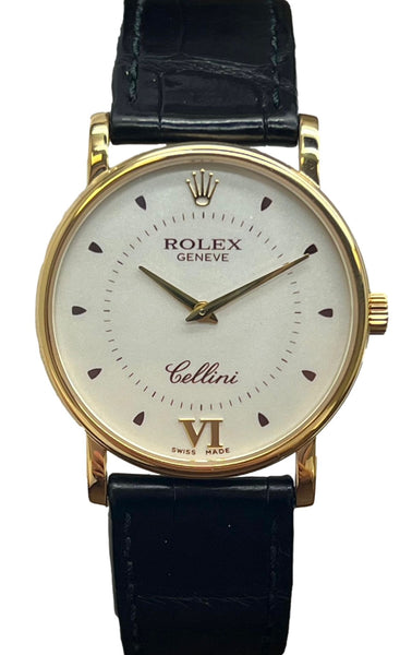 Rolex Cellini 18K Yellow Gold 5115 White Dial Manual Wind Watch