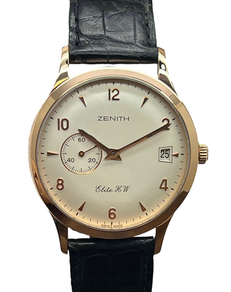 Zenith Elite HW 18K Rose Gold 37mm 17.1125.650 White Dial Manual winding Men's Watch