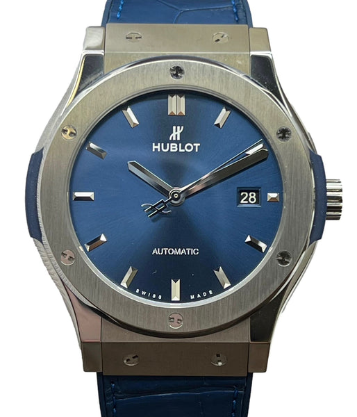 Hublot Classic Fusion Titanium 42mm 542.NX.7170 Blue Dial Automatic Men's Watch