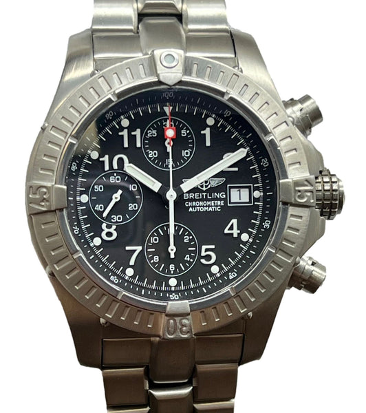 Breitling Avenger Chronograph Titanium 44mm B&P E13360 Black Dial Automatic Men's Watch