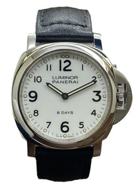 Panerai Luminor Base 8 Days Acciaio 44mm PAM00561  White Dial Manual Wind Men's Watch