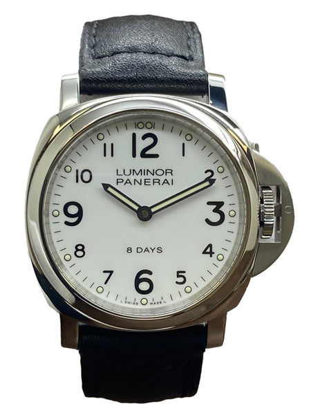 Panerai Luminor Base 8 Days Acciaio 44mm PAM00561  White Dial Manual Wind Men's Watch