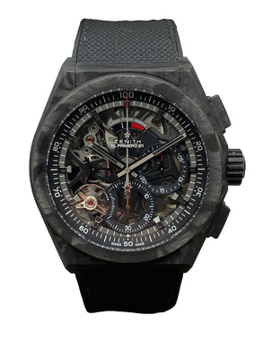 Zenith Defy El Primero 21 Carbon 44mm 10.9000.9004 Skeleton Dial Automatic Men's Watch