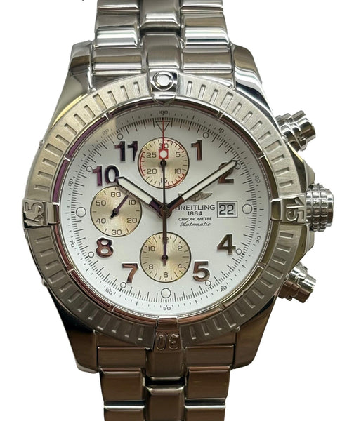 Breitling Super Avenger 48mm A13370 White Dial Automatic Men's Watch