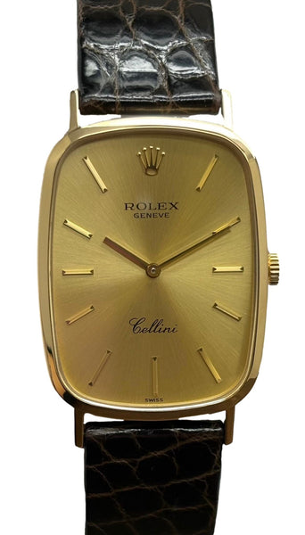 Rolex Cellini CPO 18K Yellow Gold 4113 Champagne Dial Manual Wind Watch