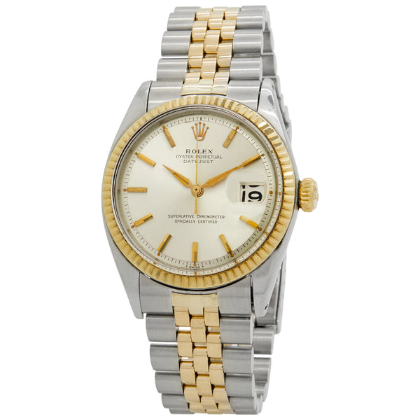 Rolex Datejust 1601 18K Yellow Gold Pie Pan Dial Leather Band