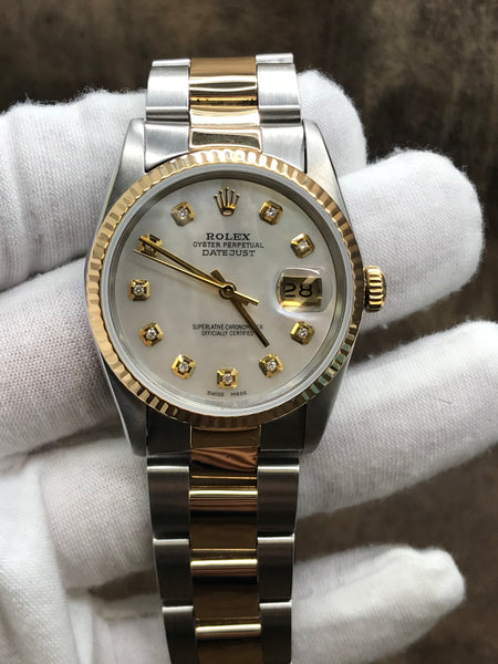 Rolex Datejust 36mm 16233 Custom Mother of Pearl dial Dial Automatic Watch