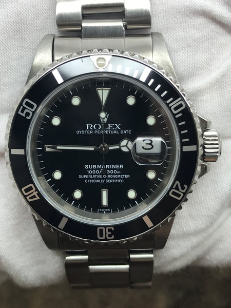 Rolex Submariner Date 16610 Black Dial Automatic Men's Watch