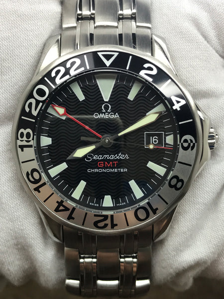 Omega Seamaster Diver GMT Custom Insert 2534.50.00 Black Dial Automatic Men's Watch