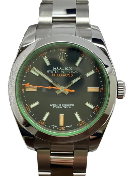 Rolex Green Milgauss 116400GV Black Dial Automatic Men's Watch